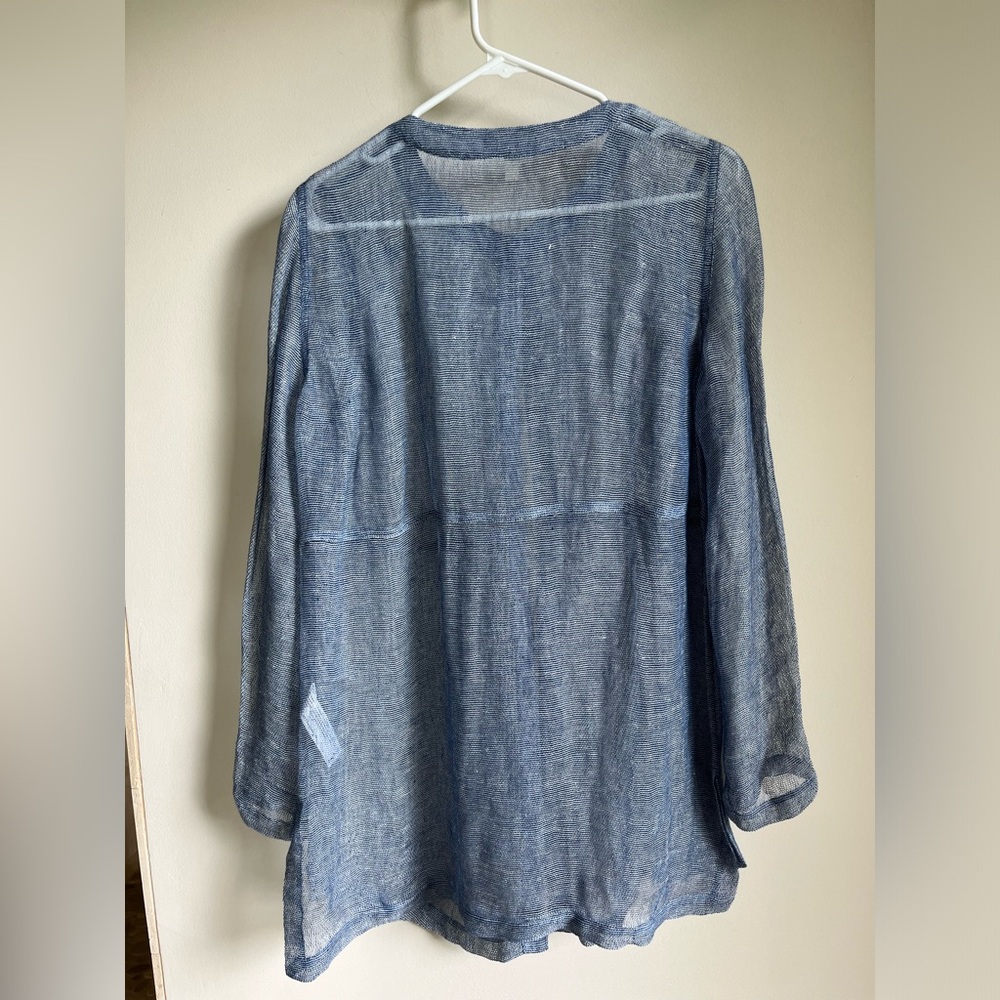 Eileen Fisher Women's Small Sheer Linen Button Down S/P - Picture 2 of 5